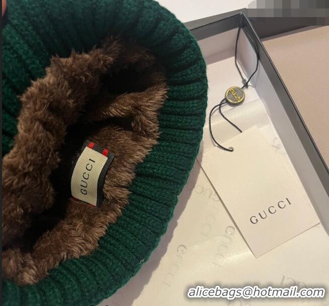 Best Price Gucci Knit Hat with Web 1123 Green 2023