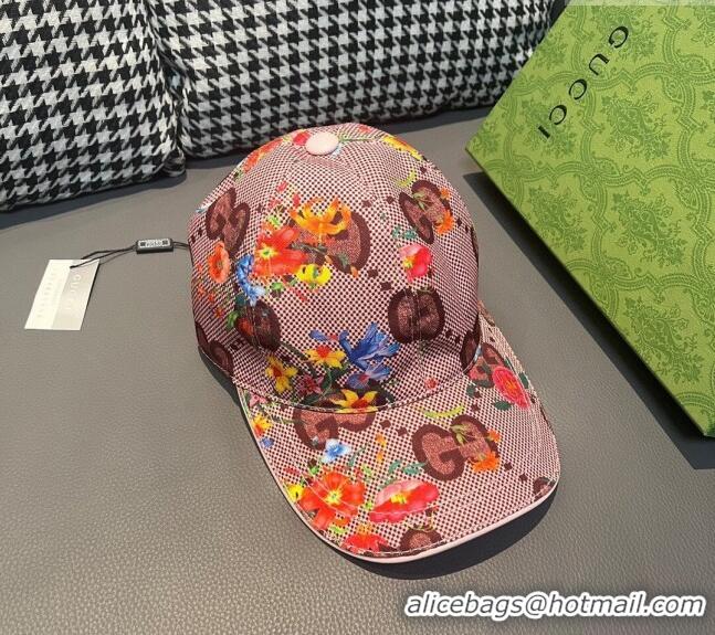 Fashion Show Collections Gucci GG Flora Baseball Hat 1206 Pink 2023