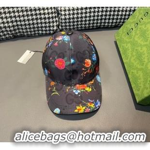 Well Crafted Gucci GG Flora Baseball Hat 1206 Black 2023