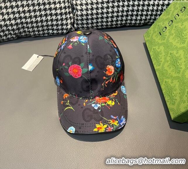 Well Crafted Gucci GG Flora Baseball Hat 1206 Black 2023