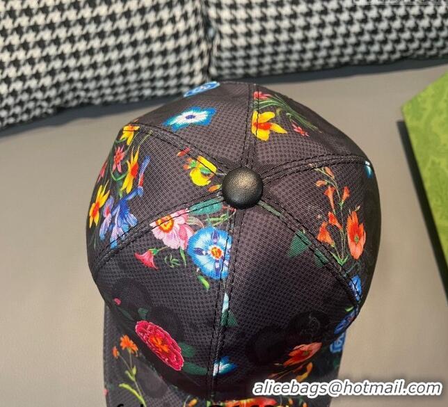 Well Crafted Gucci GG Flora Baseball Hat 1206 Black 2023