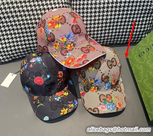 Well Crafted Gucci GG Flora Baseball Hat 1206 Black 2023