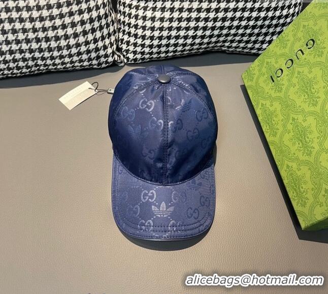 Luxury Cheap Adida x Gucci Baseball Hat 1206 Blue 2023