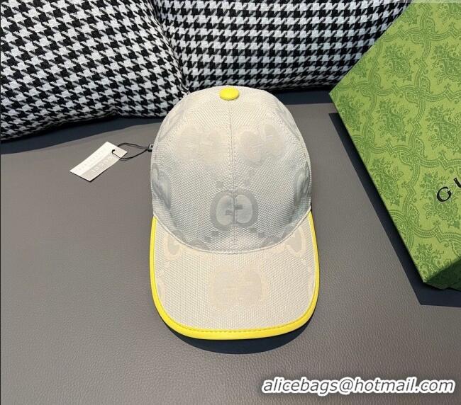 Traditional Discount Gucci Jumbo GG Baseball Hat 1206 Yellow 2023