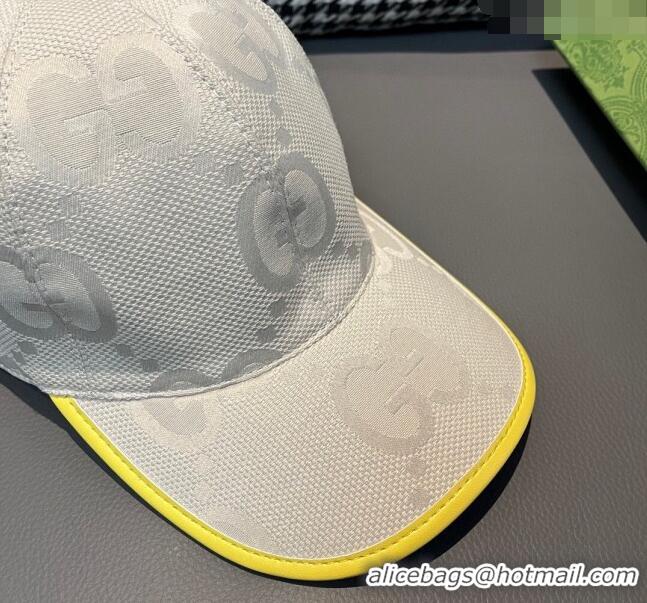 Traditional Discount Gucci Jumbo GG Baseball Hat 1206 Yellow 2023