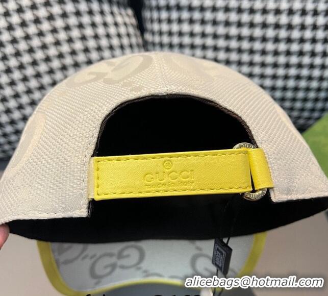 Traditional Discount Gucci Jumbo GG Baseball Hat 1206 Yellow 2023