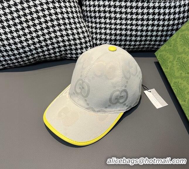 Traditional Discount Gucci Jumbo GG Baseball Hat 1206 Yellow 2023