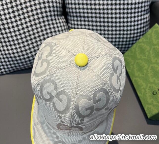 Traditional Discount Gucci Jumbo GG Baseball Hat 1206 Yellow 2023