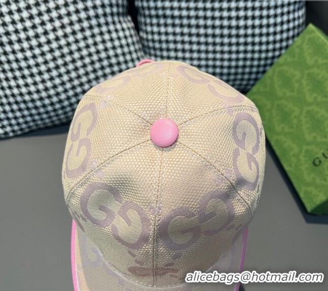 Best Price Gucci Jumbo GG Baseball Hat 1206 Pink 2023