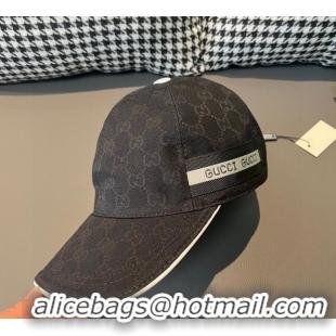 Best Product Gucci GG Baseball Hat with Siganture 1206 Black 2023