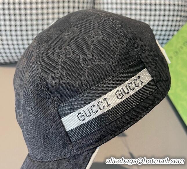 Best Product Gucci GG Baseball Hat with Siganture 1206 Black 2023