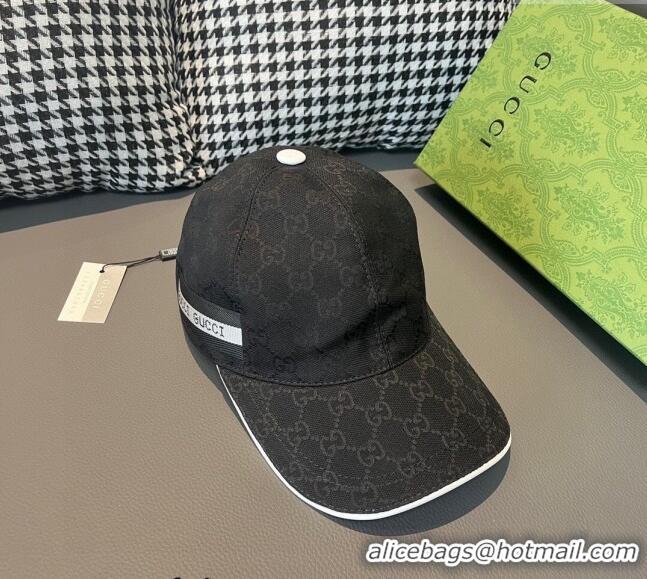 Best Product Gucci GG Baseball Hat with Siganture 1206 Black 2023