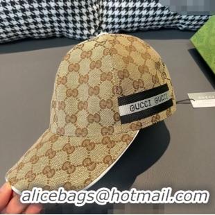 Good Looking Gucci GG Baseball Hat with Siganture 1206 Beige 2023