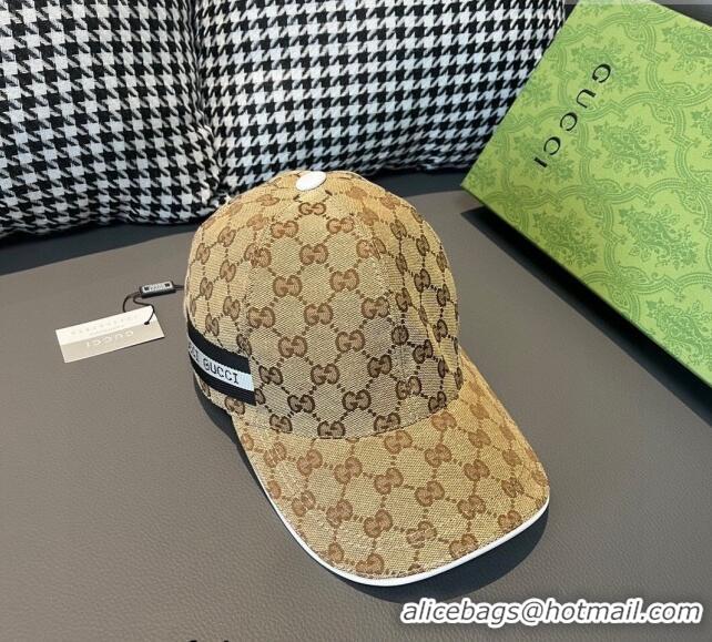 Good Looking Gucci GG Baseball Hat with Siganture 1206 Beige 2023