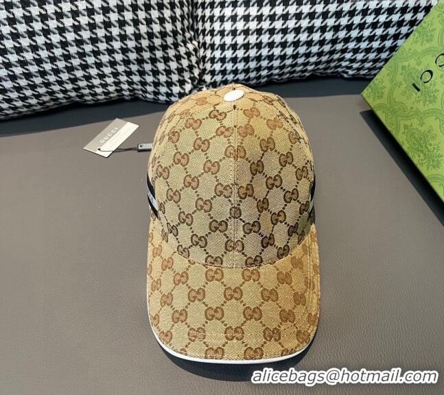 Good Looking Gucci GG Baseball Hat with Siganture 1206 Beige 2023