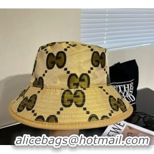 Top Design Gucci Interlocking G Bucket Hat 0112 Yellow 2024