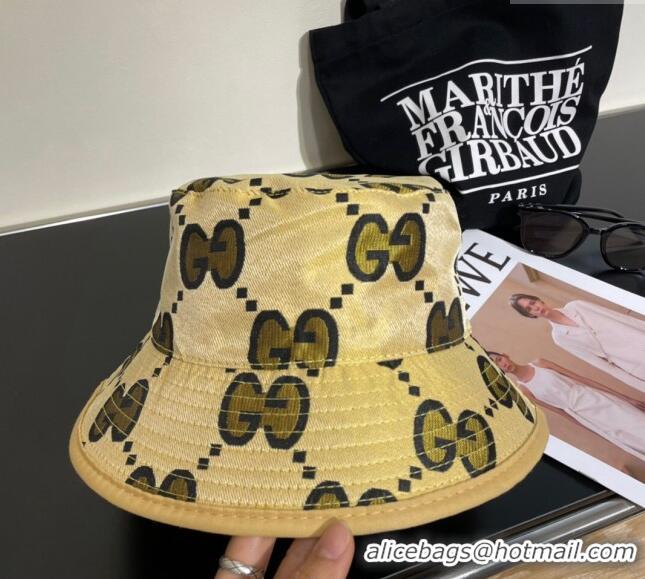 Top Design Gucci Interlocking G Bucket Hat 0112 Yellow 2024