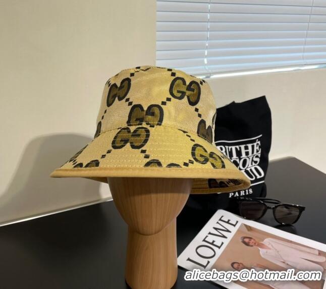 Top Design Gucci Interlocking G Bucket Hat 0112 Yellow 2024