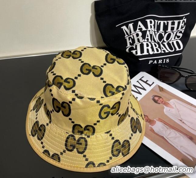 Top Design Gucci Interlocking G Bucket Hat 0112 Yellow 2024