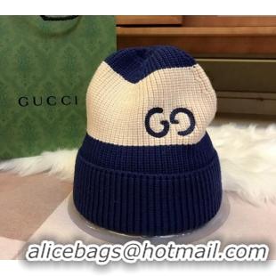 Top Grade Gucci Knit Hat with Sequins GG 0131 Light Beige/Blue 2024