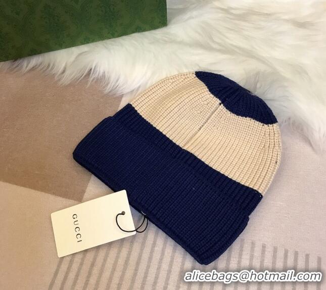 Top Grade Gucci Knit Hat with Sequins GG 0131 Light Beige/Blue 2024