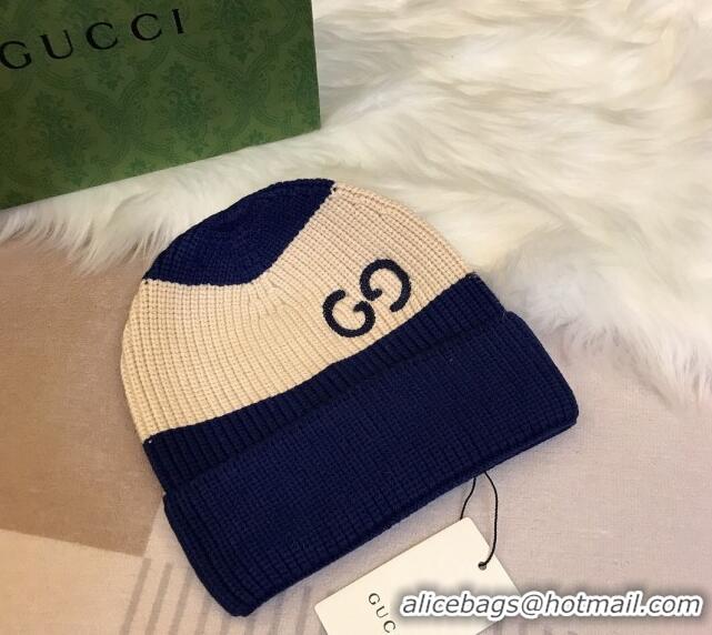 Top Grade Gucci Knit Hat with Sequins GG 0131 Light Beige/Blue 2024