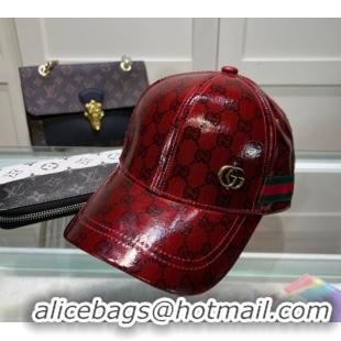 Luxury Cheap Gucci GG Crystal Canvas Baseball Hat 760147 Red 2024