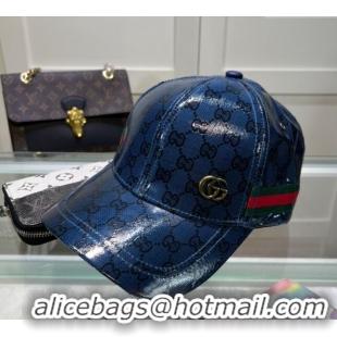 Popular Style Gucci GG Crystal Canvas Baseball Hat 760147 Blue 2024