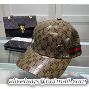 Well Crafted Gucci GG Crystal Canvas Baseball Hat 760147 Beige 2024