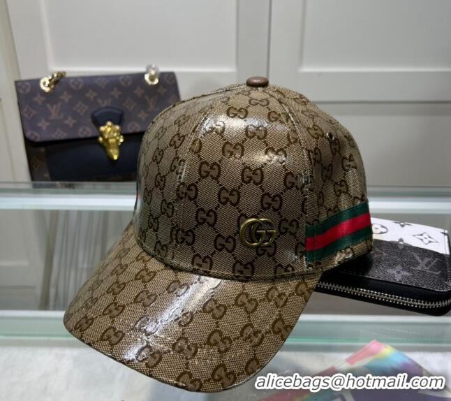 Well Crafted Gucci GG Crystal Canvas Baseball Hat 760147 Beige 2024