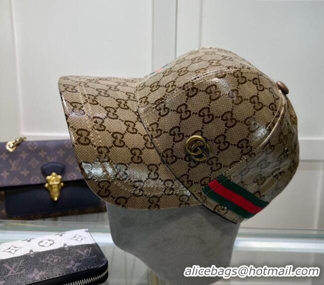 Well Crafted Gucci GG Crystal Canvas Baseball Hat 760147 Beige 2024