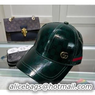 Super Quality Gucci GG Crystal Canvas Baseball Hat 760147 Green 2024