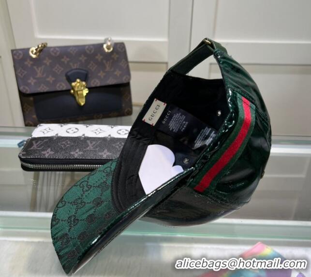 Super Quality Gucci GG Crystal Canvas Baseball Hat 760147 Green 2024