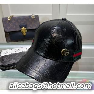 Top Quality Gucci GG Crystal Canvas Baseball Hat 760147 Black 2024