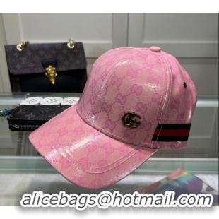 Super Quality Gucci GG Crystal Canvas Baseball Hat 760147 Pink 2024