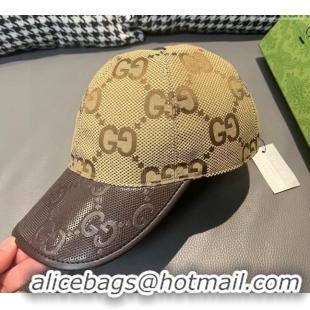 Chic Discount Gucci Jumbo GG Baseball hat 0301 Yellow/Brown 2024