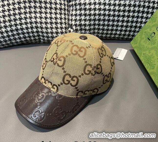 Chic Discount Gucci Jumbo GG Baseball hat 0301 Yellow/Brown 2024