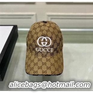 Discount Gucci GG Canvas Baseball hat with Interlocking G 0301 Camel 2024