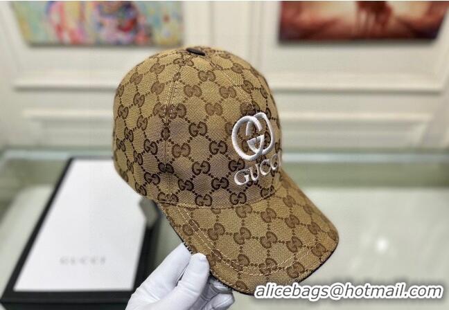 Discount Gucci GG Canvas Baseball hat with Interlocking G 0301 Camel 2024