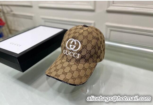 Discount Gucci GG Canvas Baseball hat with Interlocking G 0301 Camel 2024