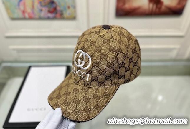 Discount Gucci GG Canvas Baseball hat with Interlocking G 0301 Camel 2024