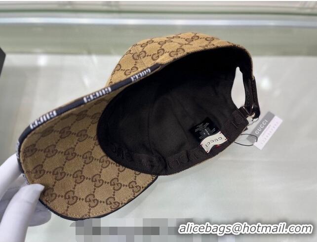 Discount Gucci GG Canvas Baseball hat with Interlocking G 0301 Camel 2024