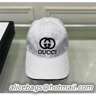 Best Price Gucci GG Canvas Baseball hat with Interlocking G 0301 White 2024