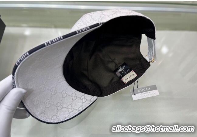 Best Price Gucci GG Canvas Baseball hat with Interlocking G 0301 White 2024