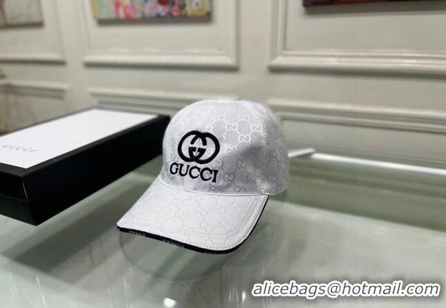 Best Price Gucci GG Canvas Baseball hat with Interlocking G 0301 White 2024