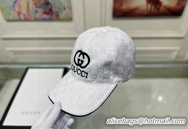 Best Price Gucci GG Canvas Baseball hat with Interlocking G 0301 White 2024