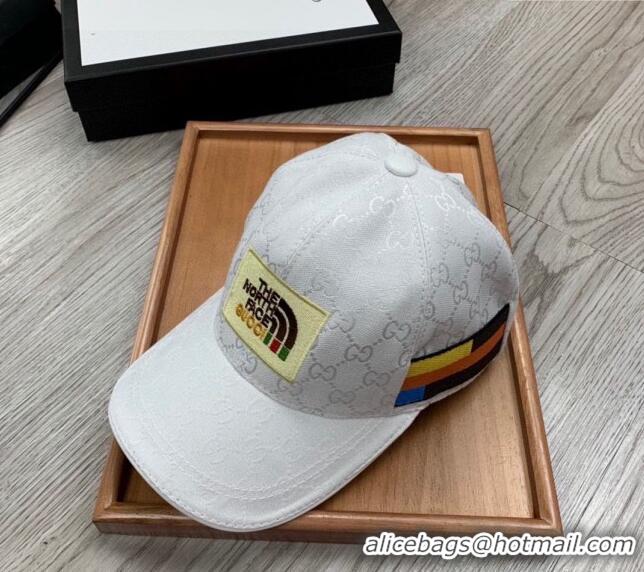 Grade Quality The North Face x Gucci Baseball Hat 0301 White 2024