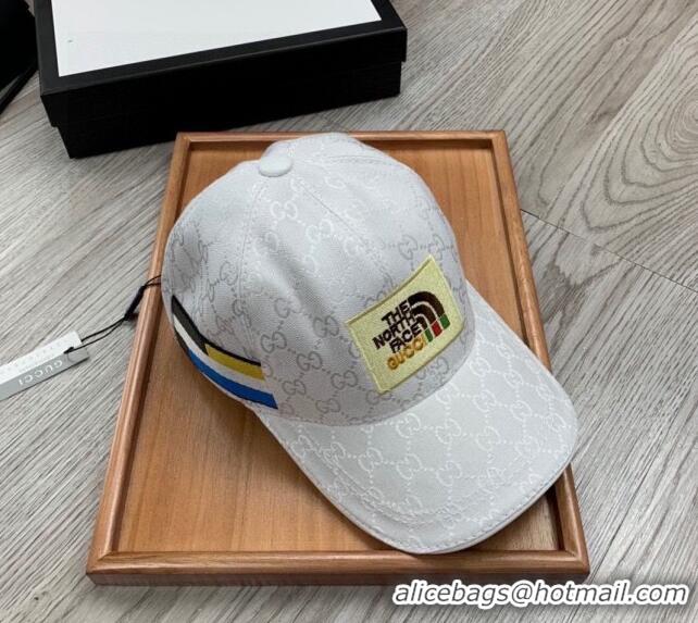 Grade Quality The North Face x Gucci Baseball Hat 0301 White 2024