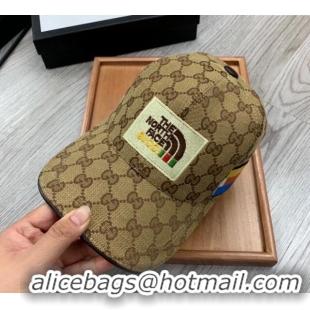 New Cheap The North Face x Gucci Baseball Hat 0301 Camel 2024