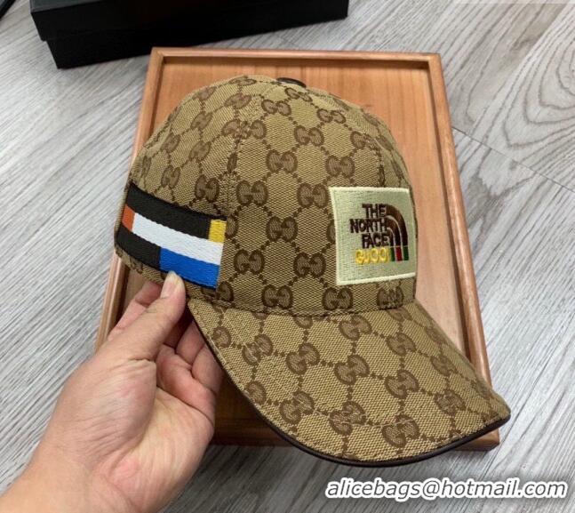 New Cheap The North Face x Gucci Baseball Hat 0301 Camel 2024